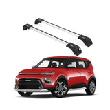 ERKUL Roof Rack Cross Bars for Kia Soul X-Line 2014-2019 | Aluminum Crossbars with Anti Theft Lock for Rooftop | Compatible with Flush Rails - Silver