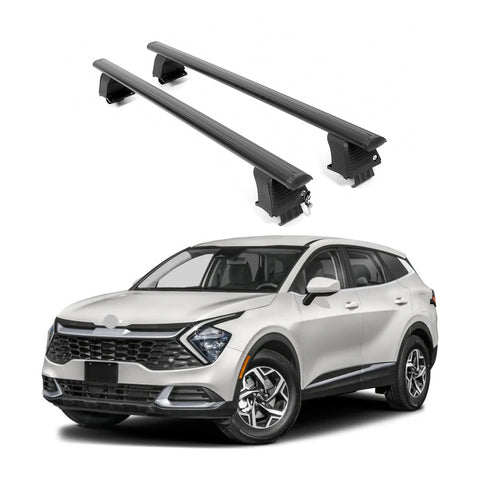 ERKUL Roof Rack Cross Bars for Kia Sportage 2023-2024 | Aluminum Crossbars with Anti Theft Lock for Rooftop | Compatible with Bare/Naked Roofs - Black