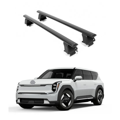 ERKUL Roof Rack Crossbars Fits Kia EV9 2024-2025 Naked Roof Aluminum Black