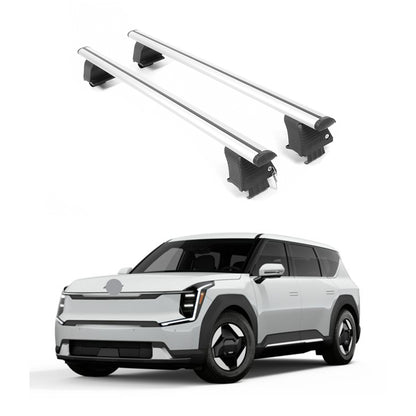 ERKUL Roof Rack Crossbars Fits Kia EV9 2024-2025 Naked Roof Aluminum Silver