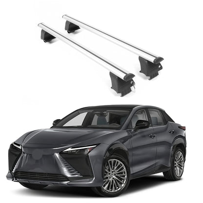 ERKUL Roof Rack Crossbars Fits Lexus RZ 2023-2025 Naked Roof Aluminum Silver