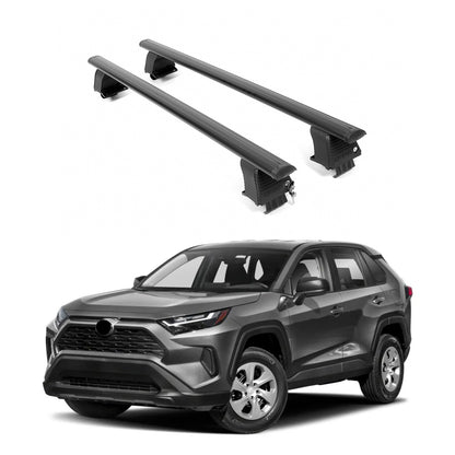 ERKUL Roof Rack Crossbars Fits Toyota RAV4 2019-2025 Naked Roof Aluminum Black