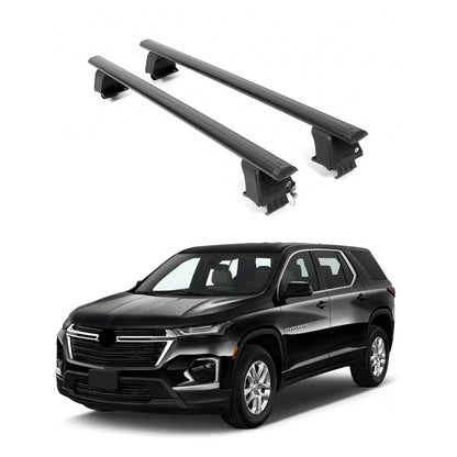 ERKUL Roof Rack Crossbars Fit Chevy Traverse 2018-2023 Naked Roof Aluminum Black