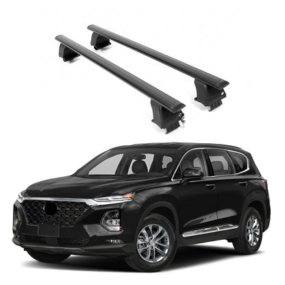 ERKUL Roof Rack Cross Bars for Hyundai Santa Fe 2019-2023 For Bare/Naked Roofs - Black