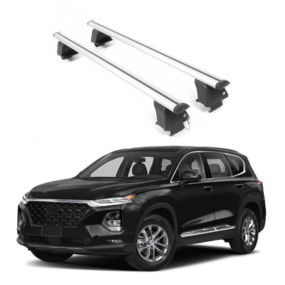 ERKUL Roof Rack Cross Bars for Hyundai Santa Fe 2019-2023 For Bare/Naked Roofs - Silver