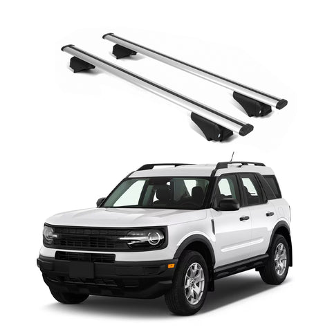 ERKUL Roof Rack Cross Bars for Ford Bronco Sport 2021 2024 | Aluminum Crossbars with Anti Theft Lock for Rooftop | Compatible with Raised Rails   - Silver