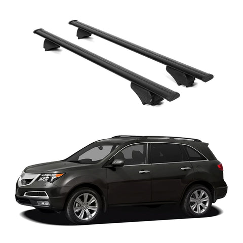 ERKUL Roof Rack Cross Bars for Acura MDX 2007 2013 | Aluminum Crossbars with Anti Theft Lock for Rooftop | Compatible with Raised Rails   - Black