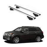 ERKUL Roof Rack Cross Bars for Acura MDX 2007 2013 | Aluminum Crossbars with Anti Theft Lock for Rooftop | Compatible with Raised Rails   - Silver