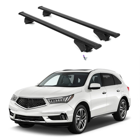 ERKUL Roof Rack Cross Bars for Acura MDX 2014-2020 | Aluminum Crossbars with Anti Theft Lock for Rooftop | Compatible with Flush Rails - Black