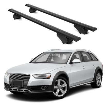 ERKUL Roof Rack Cross Bars for Audi A4 (B8) Allroad 2008 2015 For Raised Rails  - Black