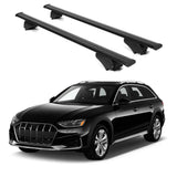 ERKUL Roof Rack Cross Bars for Audi A4 (B9) Allroad 2016 2024 | Aluminum Crossbars with Anti Theft Lock for Rooftop | Compatible with Raised Rails   - Black