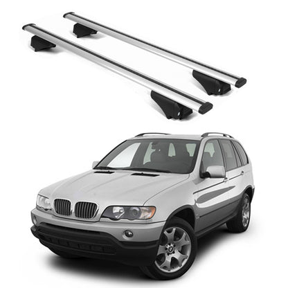 ERKUL Roof Rack Cross Bars for BMW X5 (E53) 2000 2006 For Raised Rails  - Silver