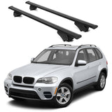 ERKUL Roof Rack Cross Bars for BMW X5 (E70) 2007 2013 | Aluminum Crossbars with Anti Theft Lock for Rooftop | Compatible with Raised Rails   - Black