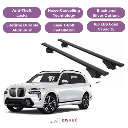 Roof Rack Cross Bars with Extended Bar Design for BMW X7 (G07) 2019-2025  - Black