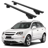 ERKUL Roof Rack Cross Bars for Chevrolet Chevy Captiva 2012 2015 | Aluminum Crossbars with Anti Theft Lock for Rooftop | Compatible with Raised Rails   - Black