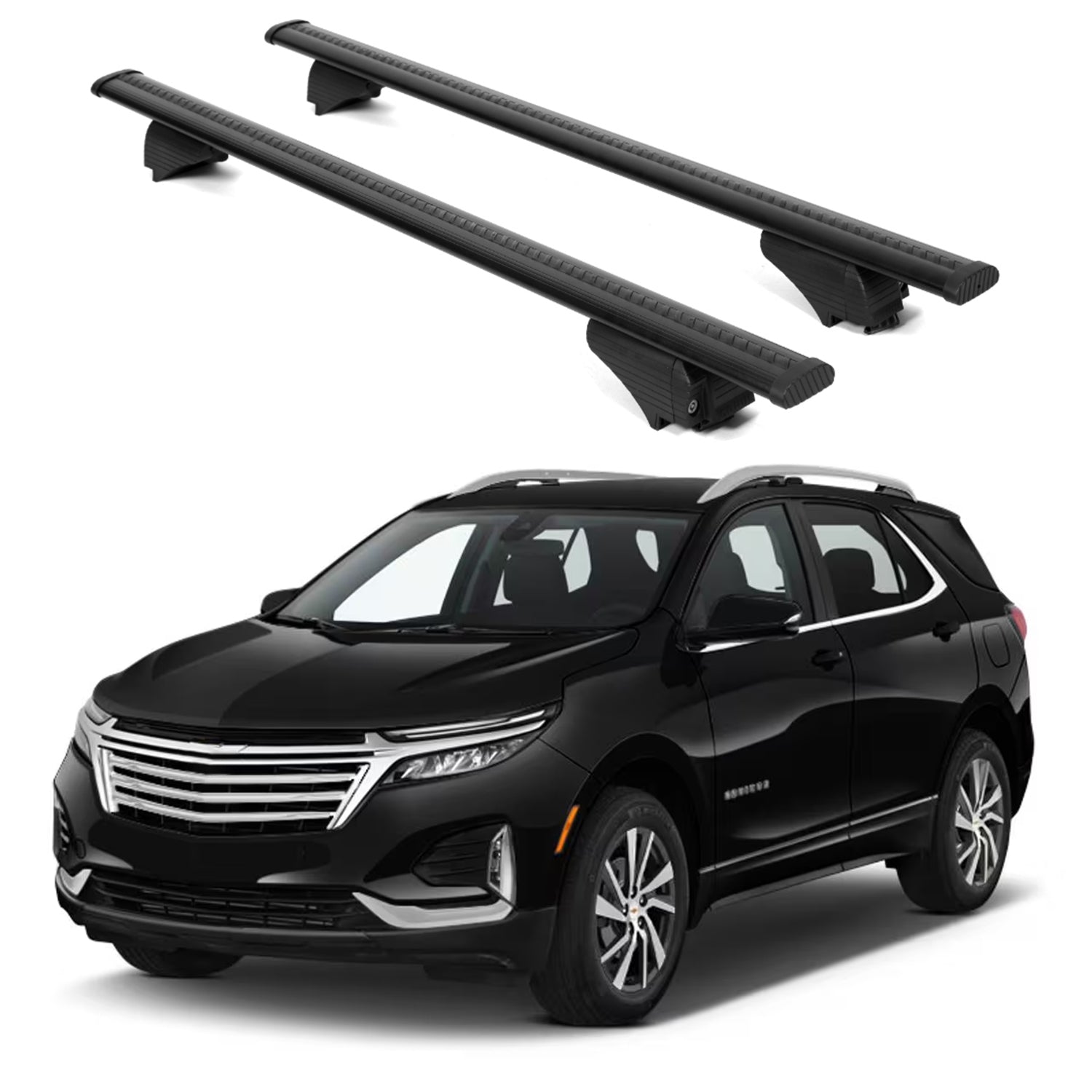 ERKUL Roof Rack Cross Bars for Chevrolet Chevy Equinox 2018 2024 For Raised Rails  - Black