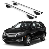 ERKUL Roof Rack Cross Bars for Chevrolet Chevy Equinox 2018 2024 | Aluminum Crossbars with Anti Theft Lock for Rooftop | Compatible with Raised Rails   - Silver