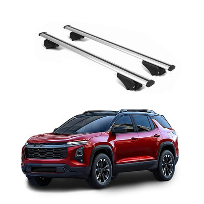 ERKUL Roof Rack Cross Bars for Chevrolet Chevy Equinox 2025 For Raised Rails  - Silver