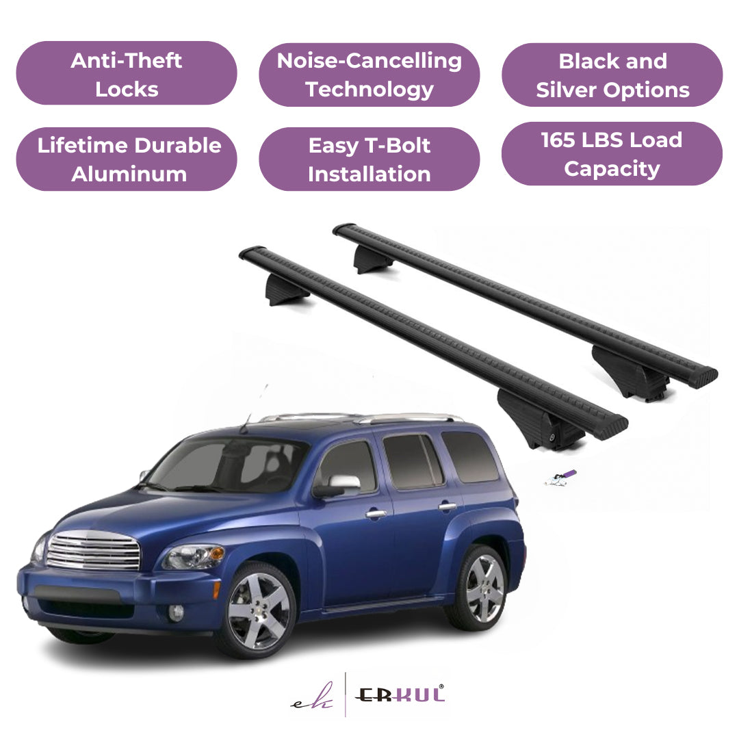 Roof Rack Cross Bars with Extended Bar Design for Chevy HHR 2006-2011  - Black