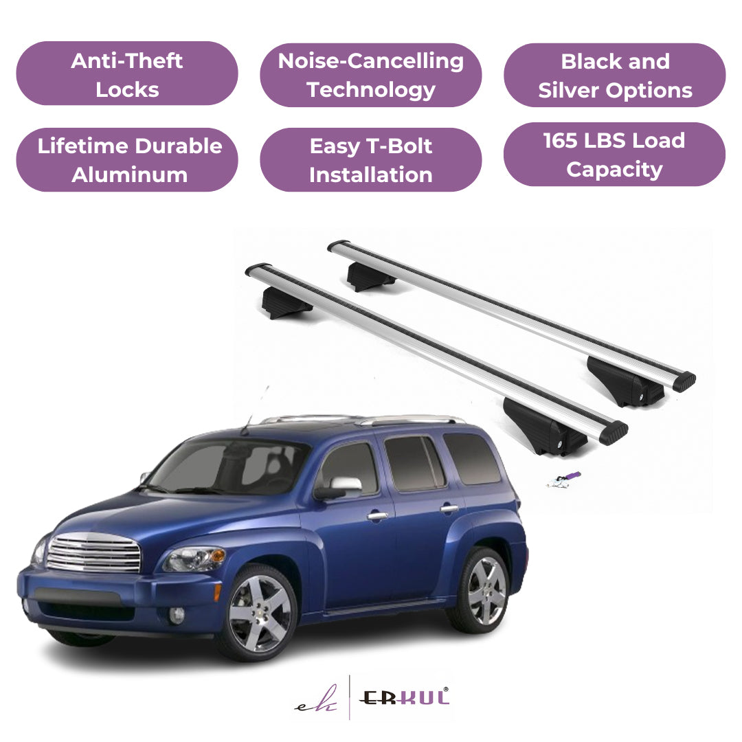 Roof Rack Cross Bars with Extended Bar Design for Chevy HHR 2006-2011  - Silver