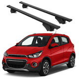 ERKUL Roof Rack Cross Bars for Chevrolet Chevy Spark 2016 2022 | Aluminum Crossbars with Anti Theft Lock for Rooftop | Compatible with Raised Rails   - Black