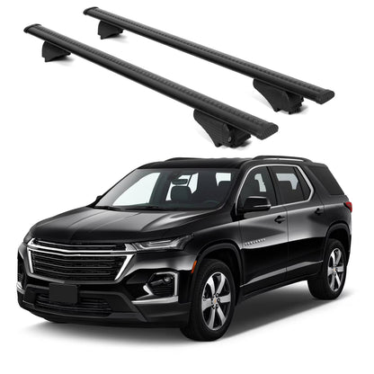 ERKUL Roof Rack Cross Bars for Chevrolet Chevy Traverse 2018 2024 For Raised Rails  - Black