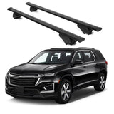 ERKUL Roof Rack Cross Bars for Chevrolet Chevy Traverse 2018 2024 | Aluminum Crossbars with Anti Theft Lock for Rooftop | Compatible with Raised Rails   - Black