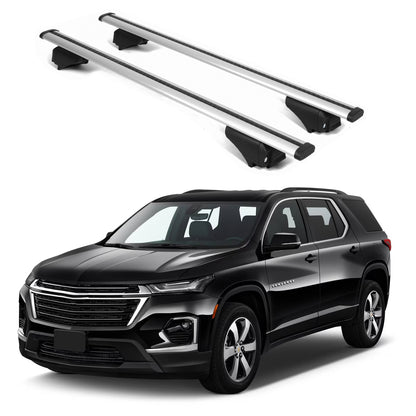 ERKUL Roof Rack Cross Bars for Chevrolet Chevy Traverse 2018 2024 For Raised Rails  - Silver