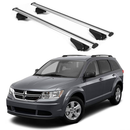 ERKUL Roof Rack Cross Bars for Dodge Journey 2013 2020 For Raised Rails  - Silver