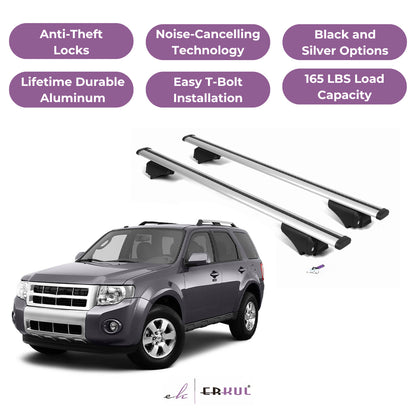 Roof Rack Cross Bars with Extended Bar Design for Ford Escape 2008-2012  - Silver