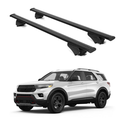 ERKUL Roof Rack Cross Bars for Ford Explorer 2020-2025 for Raised Rails - Black