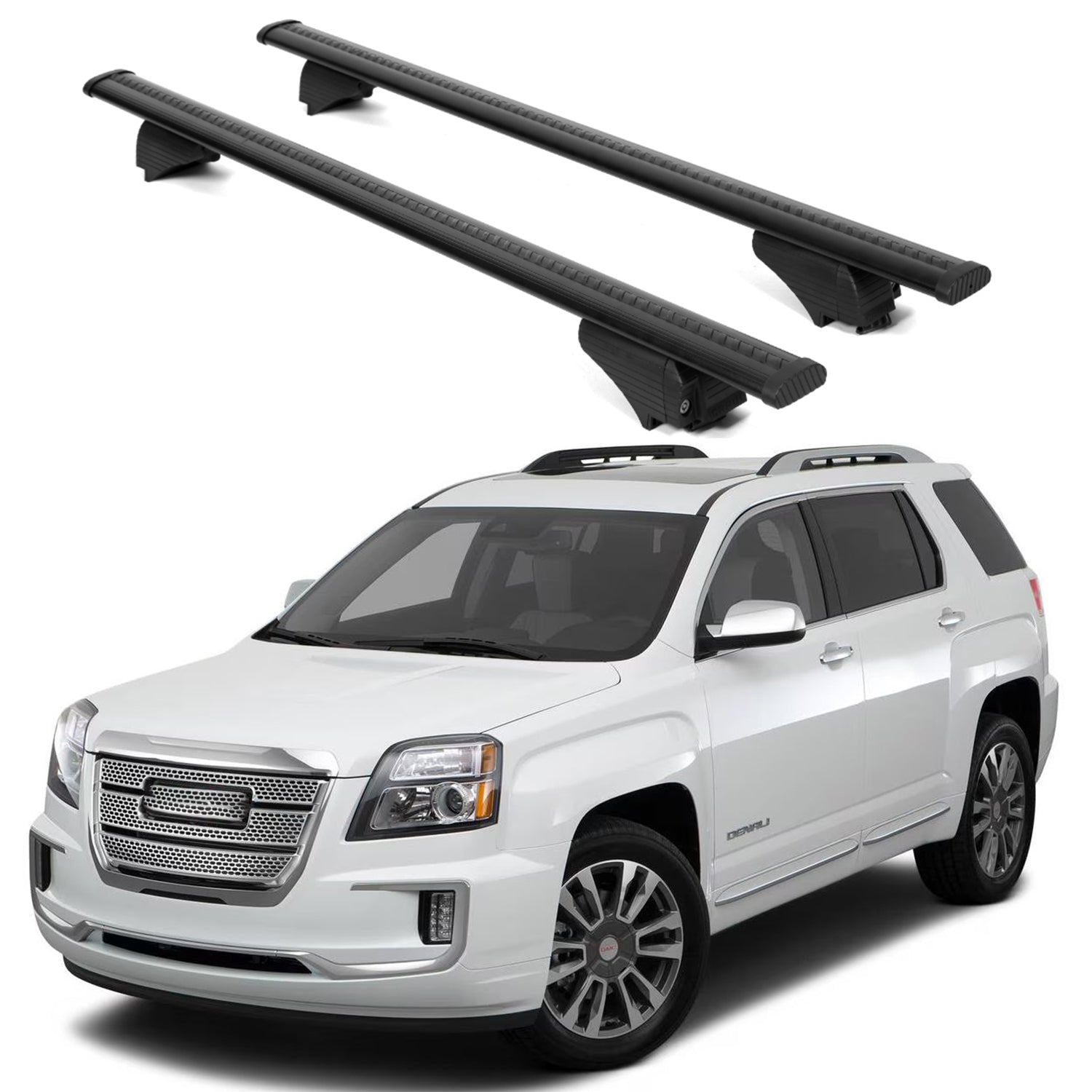 ERKUL Roof Rack Cross Bars for GMC Terrain 2010 2017 For Raised Rails  - Black