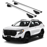 ERKUL Roof Rack Cross Bars for GMC Terrain 2018 2024 | Aluminum Crossbars with Anti Theft Lock for Rooftop | Compatible with Raised Rails   - Silver