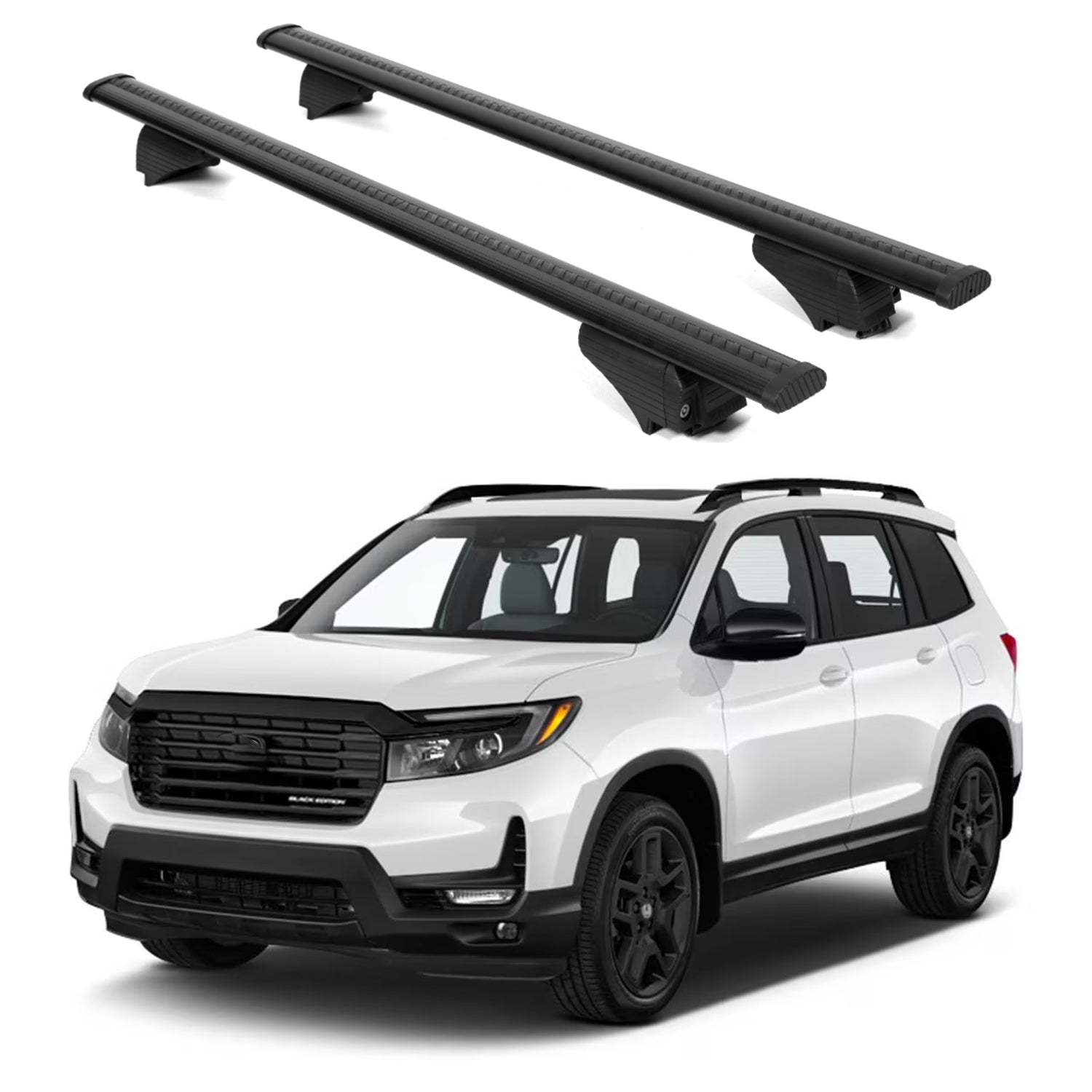 ERKUL Roof Rack Cross Bars for Honda Passport 2019-2025 for Raised Rails - Black