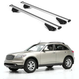 ERKUL Roof Rack Cross Bars for Infiniti FX35 2003 2013 | Aluminum Crossbars with Anti Theft Lock for Rooftop | Compatible with Raised Rails   - Silver