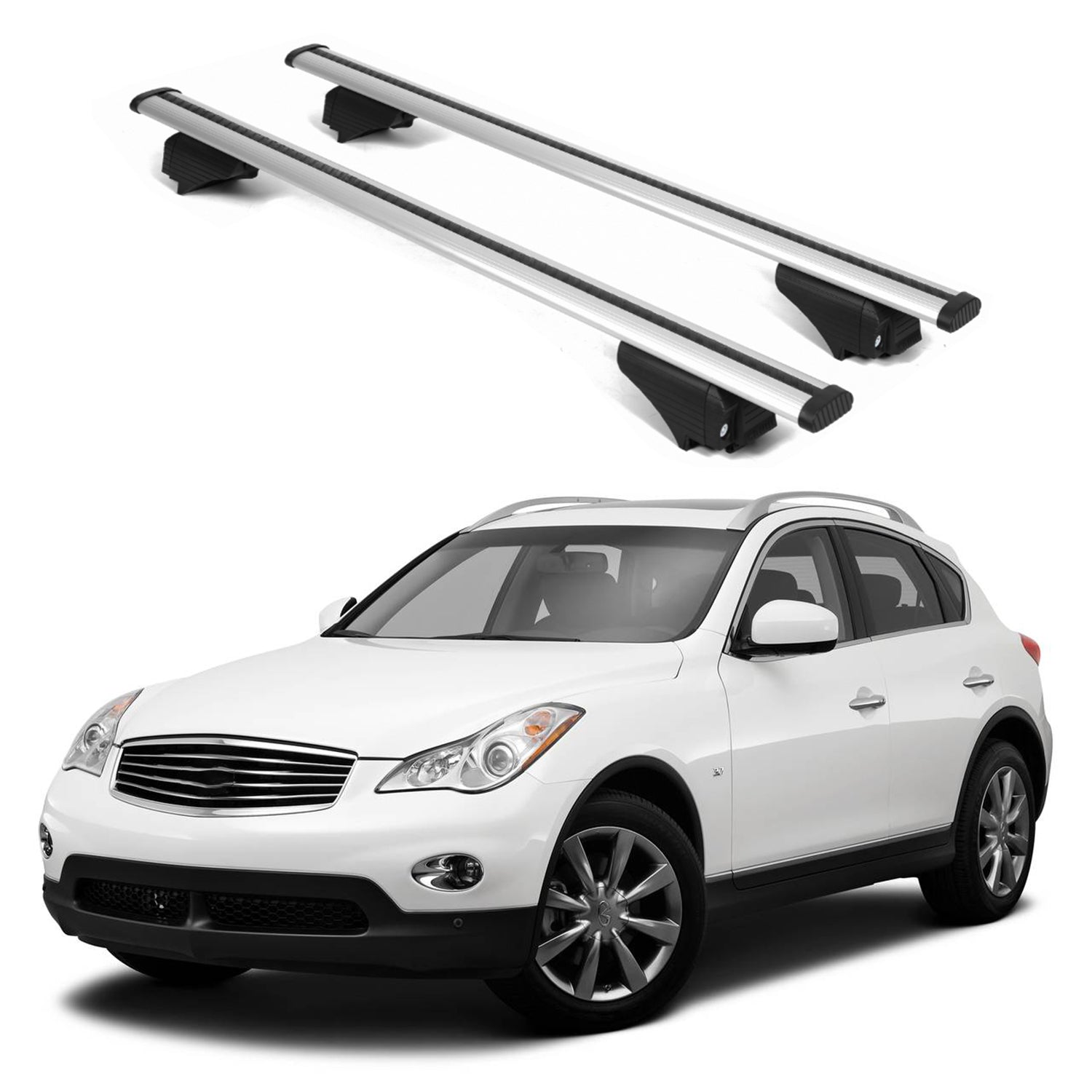 ERKUL Roof Rack Cross Bars for Infiniti QX50 2014 2018 For Raised Rails  - Silver