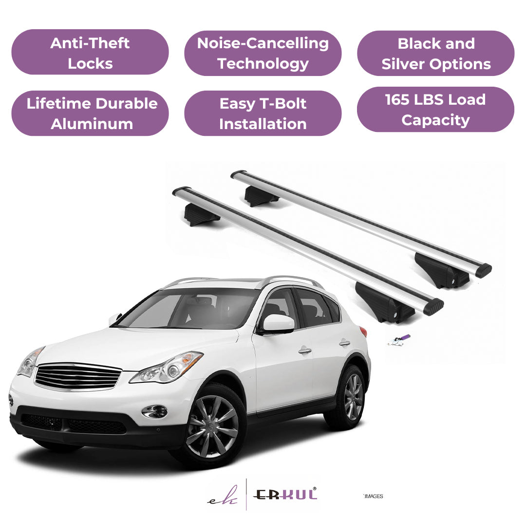 Roof Rack Cross Bars with Extended Bar Design for Infiniti QX50 2014-2018  - Silver