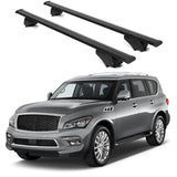 ERKUL Roof Rack Cross Bars for Infiniti QX80 2014 2017 | Aluminum Crossbars with Anti Theft Lock for Rooftop | Compatible with Raised Rails   - Black