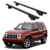 ERKUL Roof Rack Cross Bars for Jeep Liberty 2002 2012 | Aluminum Crossbars with Anti Theft Lock for Rooftop | Compatible with Raised Rails   - Black