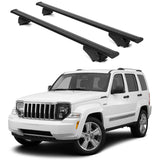 ERKUL Roof Rack Cross Bars for Jeep Liberty 2008 2012 | Aluminum Crossbars with Anti Theft Lock for Rooftop | Compatible with Raised Rails   - Black