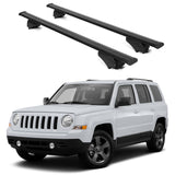 ERKUL Roof Rack Cross Bars for Jeep Patriot 2007 2017 | Aluminum Crossbars with Anti Theft Lock for Rooftop | Compatible with Raised Rails   - Black