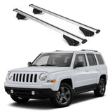 ERKUL Roof Rack Cross Bars for Jeep Patriot 2007 2017 | Aluminum Crossbars with Anti Theft Lock for Rooftop | Compatible with Raised Rails   - Silver