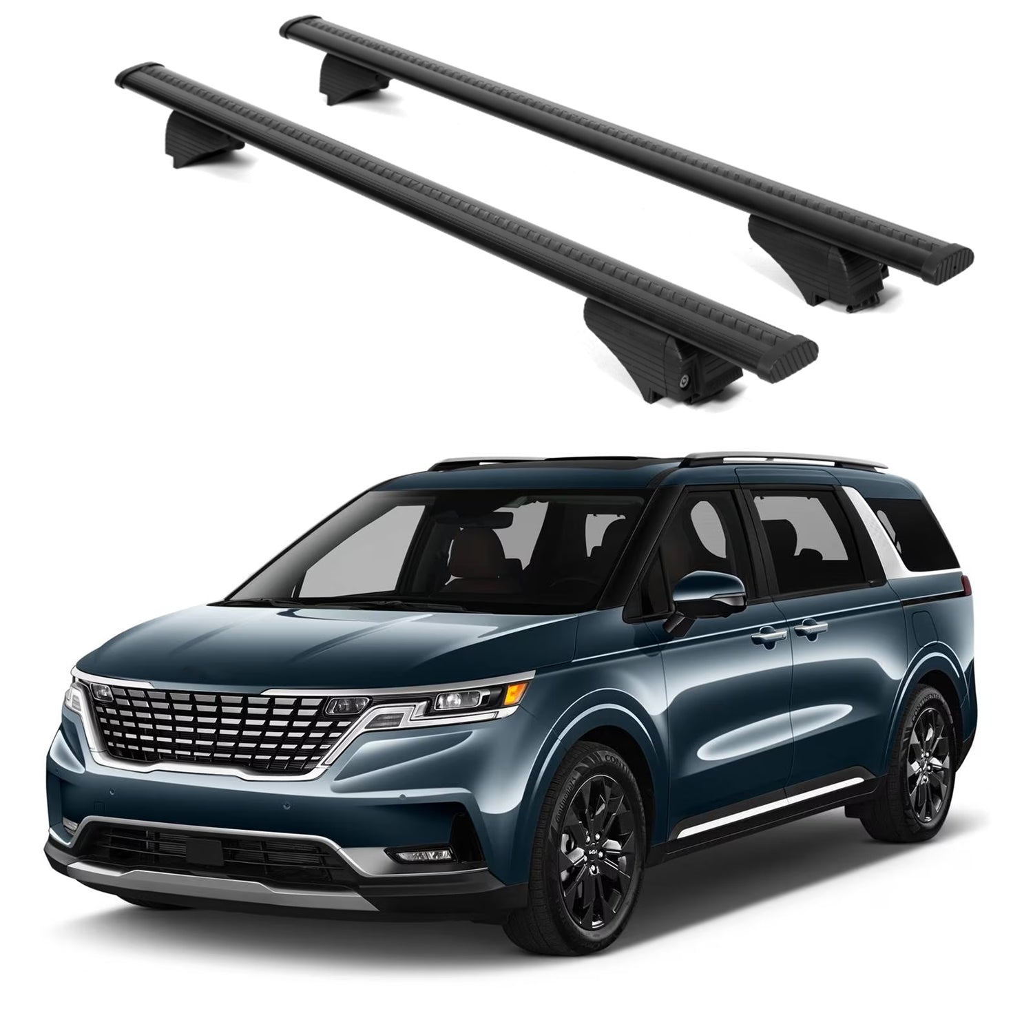 ERKUL Roof Rack Cross Bars for KIA Carnival 2022-2025 for Raised Rails - Black