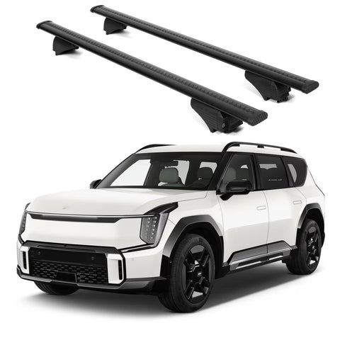 ERKUL Roof Rack Cross Bars for KIA EV9 2024 | Aluminum Crossbars with Anti Theft Lock for Rooftop | Compatible with Raised Rails   - Black