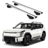 ERKUL Roof Rack Cross Bars for KIA EV9 2024 | Aluminum Crossbars with Anti Theft Lock for Rooftop | Compatible with Raised Rails   - Silver