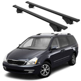 ERKUL Roof Rack Cross Bars for KIA Sedona 2011 2014 | Aluminum Crossbars with Anti Theft Lock for Rooftop | Compatible with Raised Rails   - Black