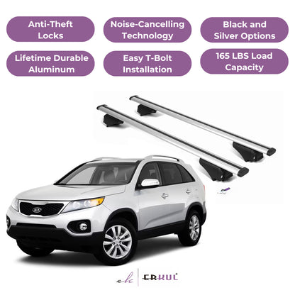 Roof Rack Cross Bars with Extended Bar Design for KIA Sorento 2011-2015  - Silver