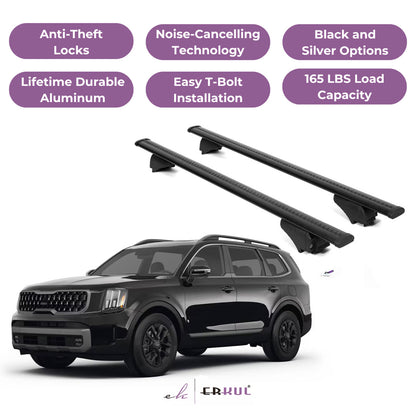 Roof Rack Cross Bars with Extended Bar Design for KIA Telluride 2019-2025  - Black