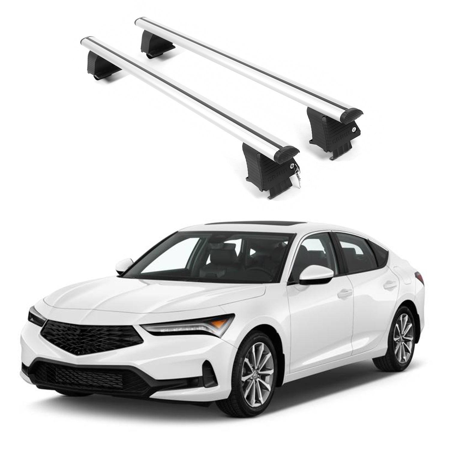 ERKUL Roof Rack Crossbars For ACURA INTEGRA 2023-2026 Naked Roof Aluminum Silver