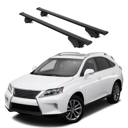 ERKUL Roof Rack Cross Bars for Lexus RX 350 RX450 2010 2015 For Raised Rails  - Black